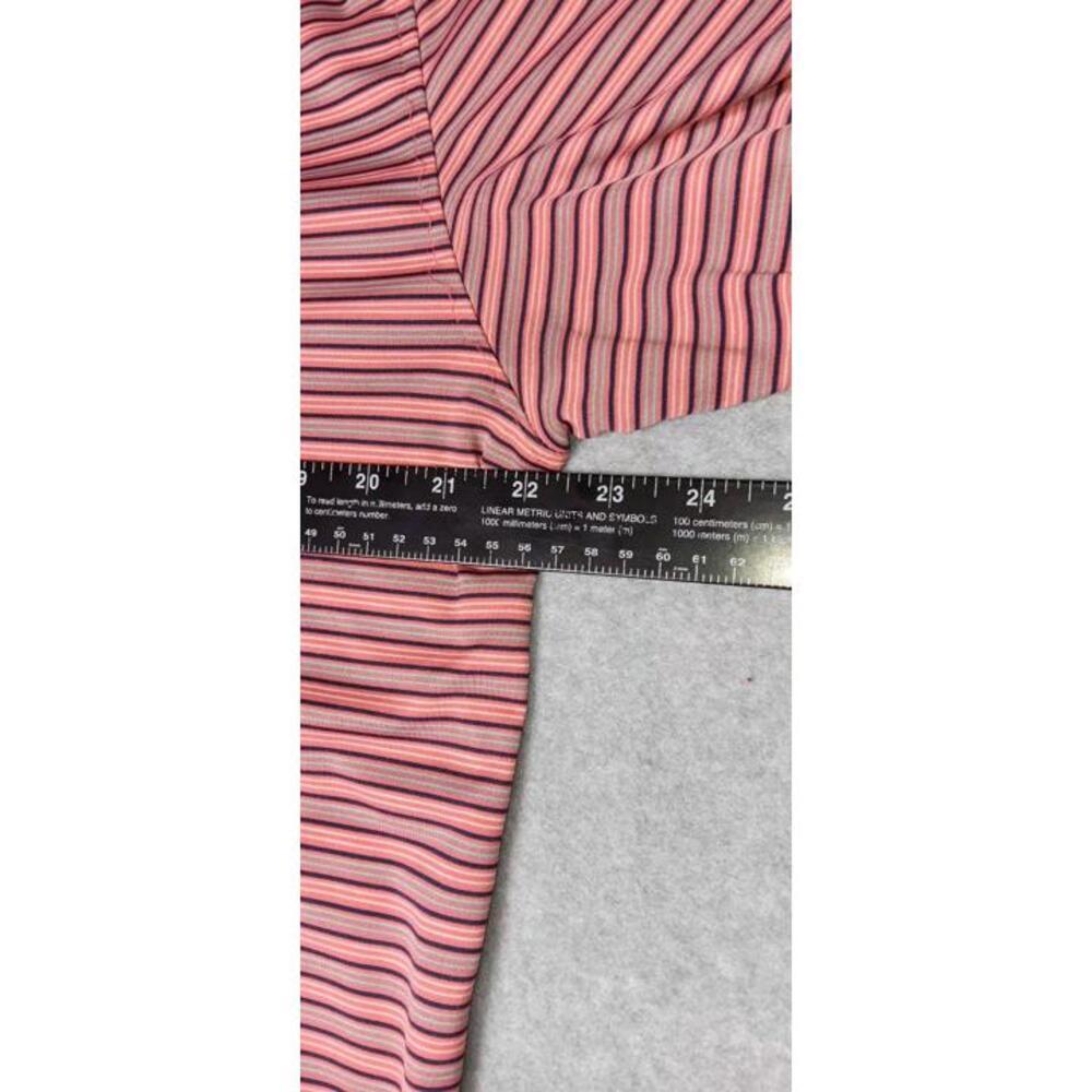 Greg Norman For Tasso Elba Golf Polo Mens Size Large Pink And Black Stripes Play - Picture 7 of 11